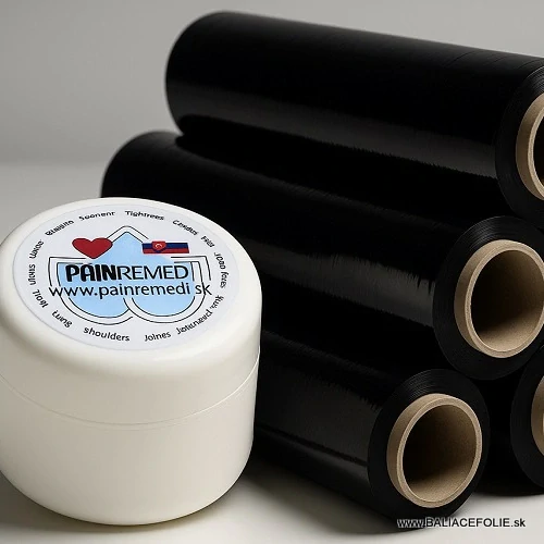 stretch fólia ručná 500mm/23µm/250m čierna + DARČEK